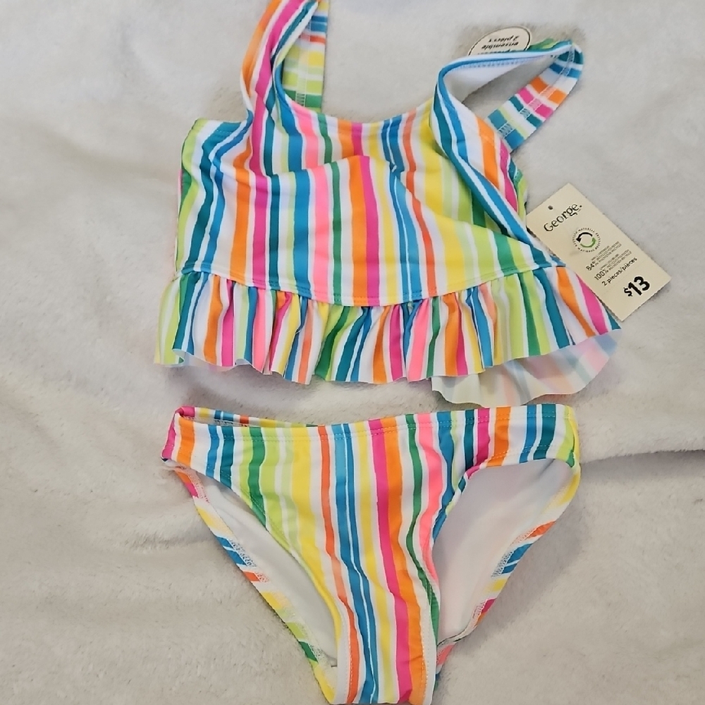 Colorful Striped Kids Swim Set BNWT